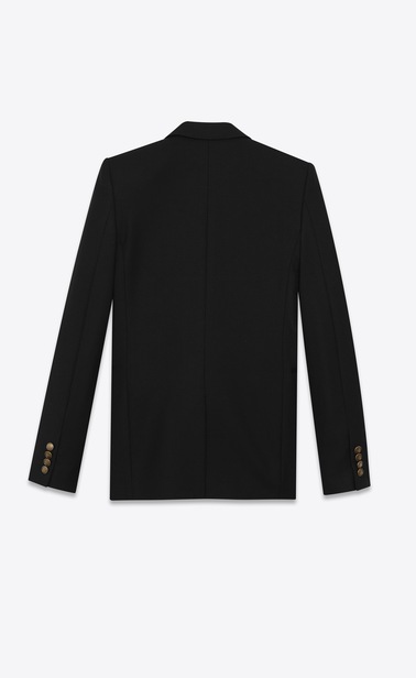 jacket with notched collar in wool gabardine